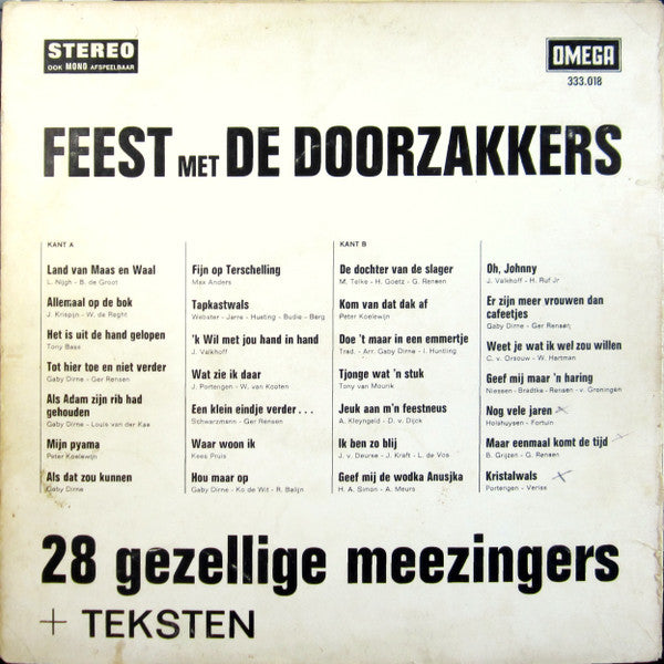 Doorzakkers - Feest Met Doorzakkers (LP) 50858 Vinyl LP Goede Staat