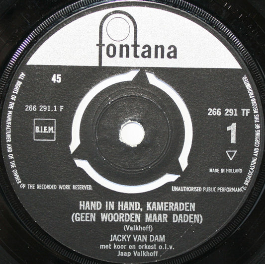 Jacky Van Dam - Hand In Hand, Kameraden 39921 Vinyl Singles Vinyl (VG) <br> Hoes Generic