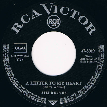 Jim Reeves - Adios Amigo Vinyl Singles Vinyl Goed / Hoes Generic