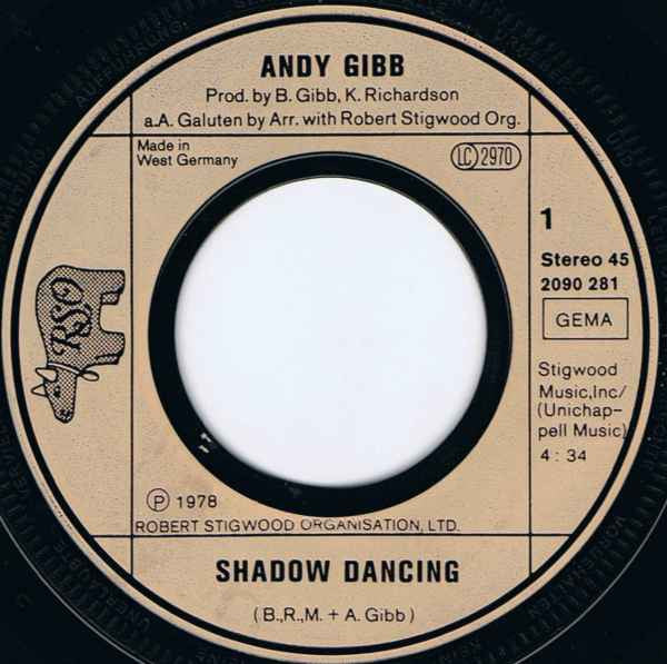 Andy Gibb - Shadow Dancing Vinyl Singles Vinyl Goed / Hoes Generic