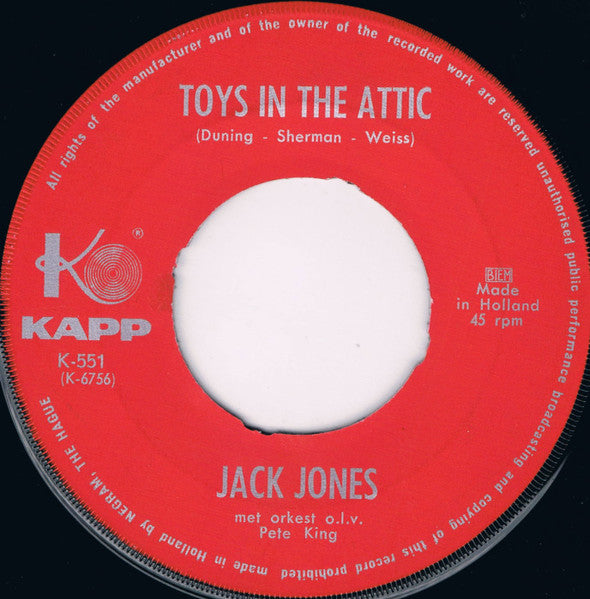 Jack Jones - Wives And Lovers Vinyl Singles Vinyl Very Good (VG) <br> Hoes Generic