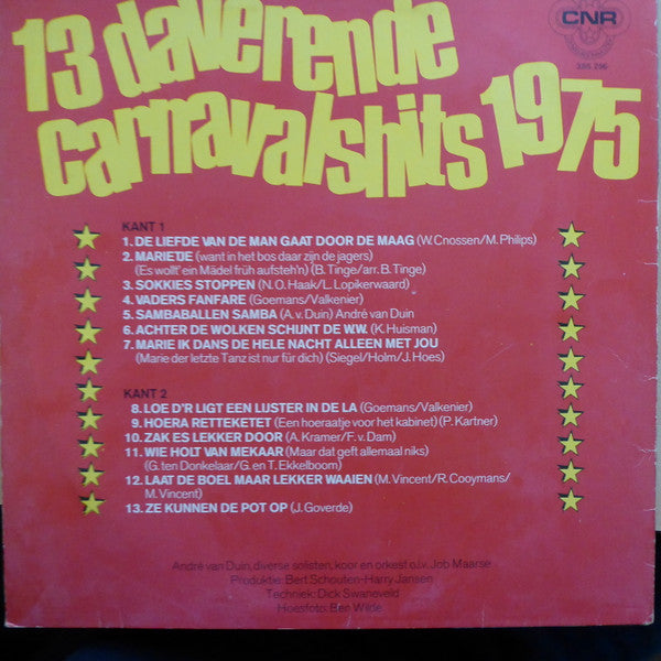 Various - 13 Daverende Carnavalshits 1975 (LP) Vinyl LP Vinyl Zeer Goed / Hoesje Goed "VINYLSINGLES.NL"
