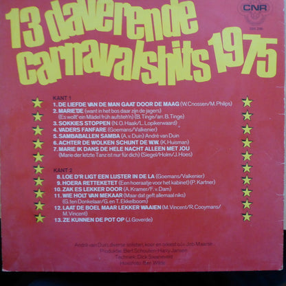 Various - 13 Daverende Carnavalshits 1975 (LP) Vinyl LP Vinyl Zeer Goed / Hoesje Goed "VINYLSINGLES.NL"