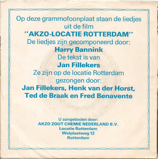 Jan Fillekers - Liedjes Uit De Film "Akzo-Locatie Rotterdam" Vinyl Singles Vinyl Zeer Goed / Hoesje Goed "VINYLSINGLES.NL"