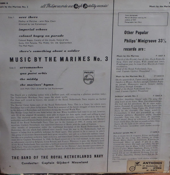 Marinierskapel der Koninklijke Marine - Music By The Marines No 3 (10") Vinyl LP 10" VINYLSINGLES.NL