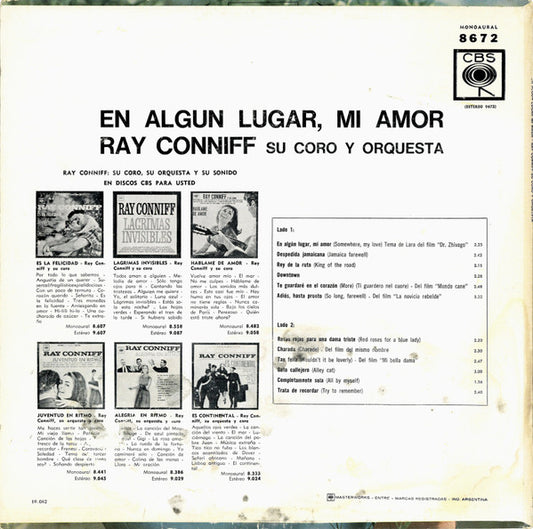 Ray Conniff - En Algun Lugar, Mi Amor (LP)