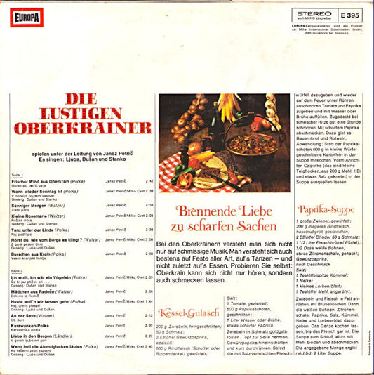 Lustigen Oberkrainer - Die Lustigen Oberkrainer (LP) Vinyl LP