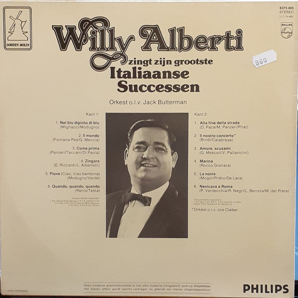 Willy Alberti - Zingt Zijn Grootste Italiaanse Successen (LP) 50132 Vinyl LP VINYLSINGLES.NL