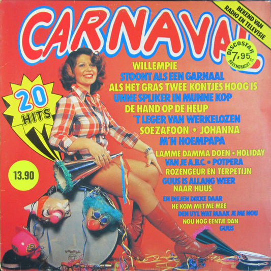 Various - Carnaval: 20 Hits Bekend Van Radio En Televisie (LP) Vinyl LP Vinyl Very Good (VG) <br> Hoes Good Plus (G+)