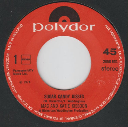 Mac And Katie Kissoon - Sugar Candy Kisses Vinyl Singles Vinyl Very Good (VG) <br> Hoes Generic