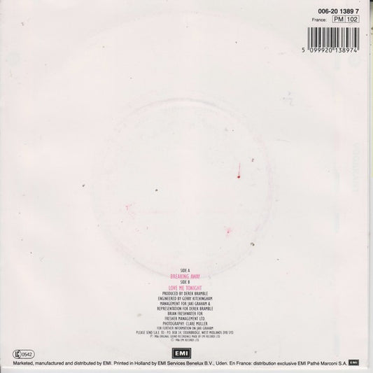 Jaki Graham - Breaking Away Vinyl Singles Media VG+ / Sleeve G+