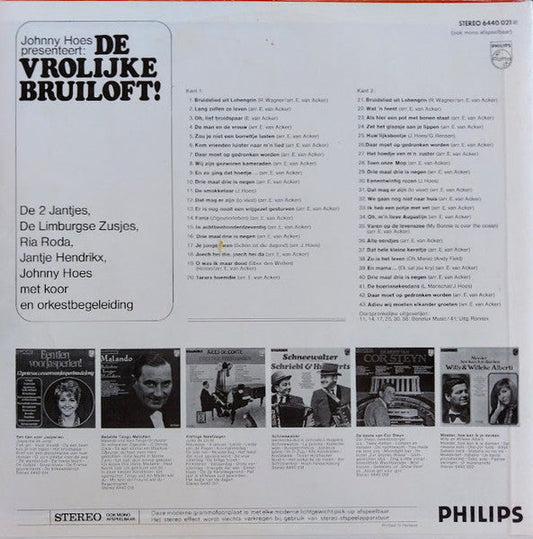 Various - Johnny Hoes Presenteert: De Vrolijke Bruiloft! (LP) Vinyl LP Vinyl Zeer Goed / Hoesje Goed "VINYLSINGLES.NL"