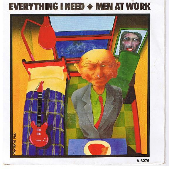 Men At Work - Everything I Need Vinyl Singles Vinyl Very Good (VG) <br> Hoes Good Plus (G+)
