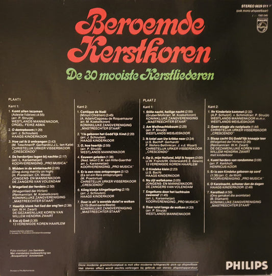 Various - Beroemde Kerstkoren, De ** Mooiste Kerstliederen (LP) Vinyl LP Dubbel Vinyl Zeer Goed / Hoesje Goed "VINYLSINGLES.NL"