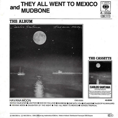 Carlos Santana - They All Went To Mexico Vinyl Singles Vinyl Very Good (VG) <br> Hoes Good Plus (G+)