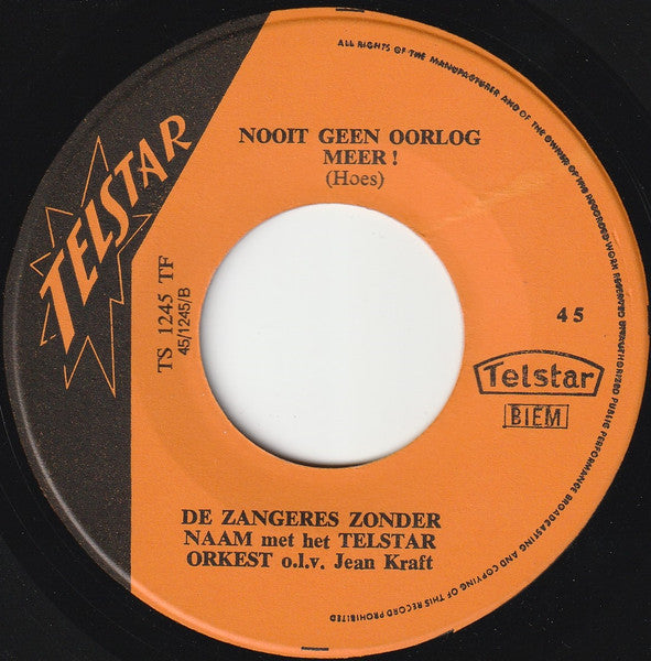 Zangeres Zonder Naam - Jongens Van Achttien Jaar! Vinyl Singles Vinyl Very Good (VG) <br> Hoes Generic