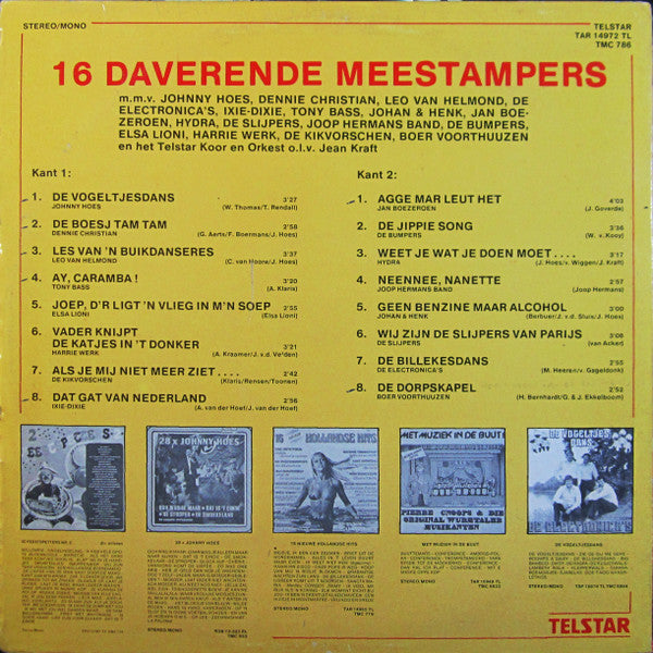 Various - 16 Daverende Meestampers (LP) Vinyl LP Vinyl Very Good (VG) <br> Hoes Good Plus (G+)