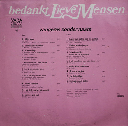 Zangeres Zonder Naam - Bedankt Lieve Mensen (LP) 43520