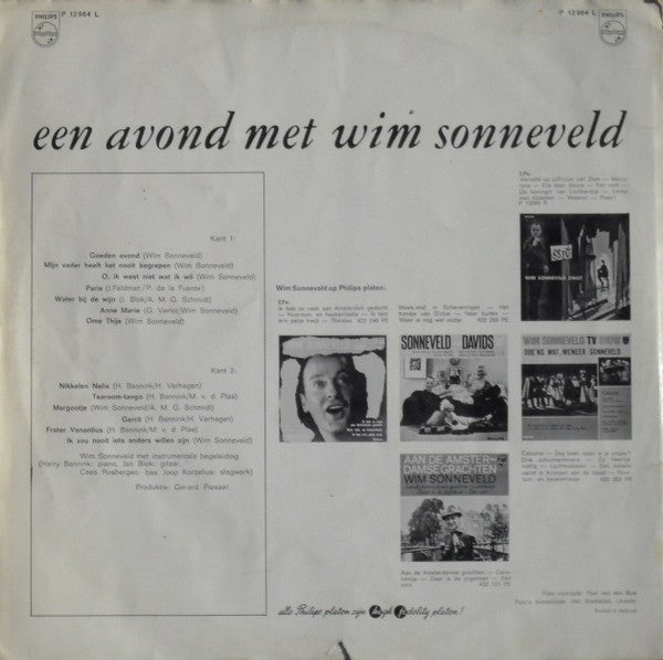Wim Sonneveld - Een Avond Met Wim Sonneveld (LP) Vinyl LP Vinyl Very Good (VG) <br> Hoes Good Plus (G+)