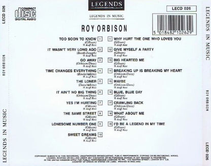 Roy Orbison - Legends In Music (CD) Compact Disc Goede Staat