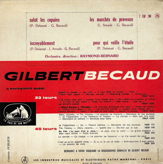 Gilbert Bécaud - 10 - Salut Les Copains Vinyl Singles EP Vinyl Zeer Goed / Hoesje Goed "VINYLSINGLES.NL"