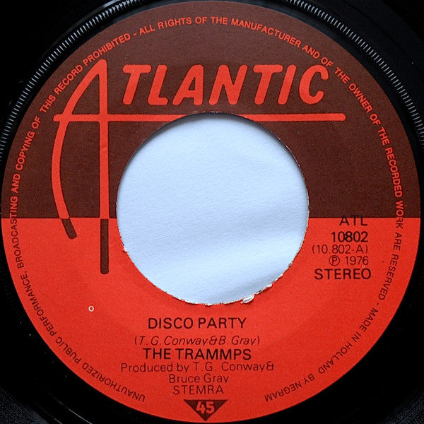Trammps - Disco Party (Dance People Dance) Vinyl Singles Vinyl Very Good (VG) <br> Hoes Generic