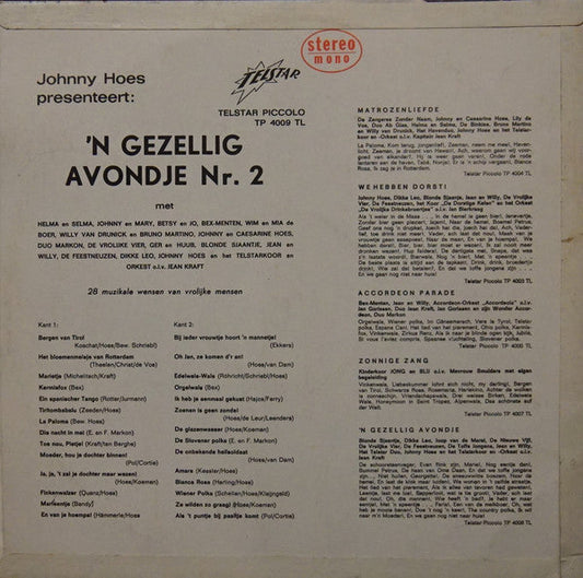 Johnny Hoes - 'n Gezellig Avondje 2 (LP) 43755