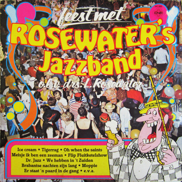 Rosewater's Jazzband - Feest Met Rosewater's Jazzband (LP) Vinyl LP Vinyl Very Good (VG) <br> Hoes Good Plus (G+)