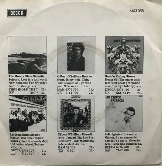 Tom Jones - Letter To Lucille Vinyl Singles Vinyl Zeer Goed / Hoesje Goed "VINYLSINGLES.NL"