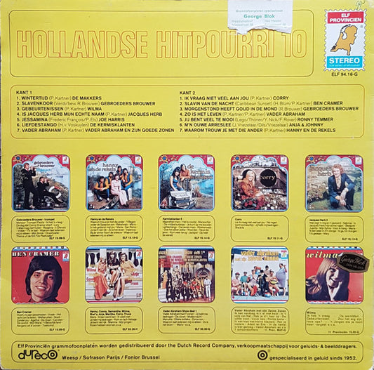Various - Hollandse Hitpourri 10 (LP) Vinyl LP Vinyl Zeer Goed / Hoesje Goed "VINYLSINGLES.NL"