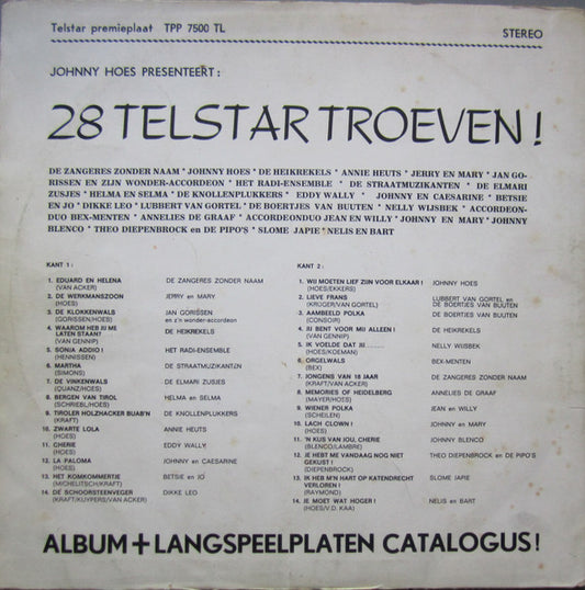 Various - Johnny Hoes Presenteert: 28 Telstar Troeven! (LP) Vinyl LP Vinyl Zeer Goed / Hoesje Goed "VINYLSINGLES.NL"