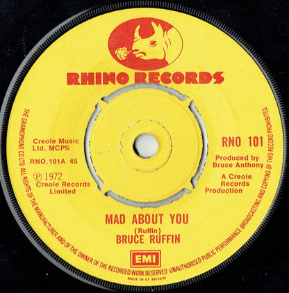 Bruce Ruffin - Mad About You Vinyl Singles Vinyl Very Good (VG) <br> Hoes Good Plus (G+)