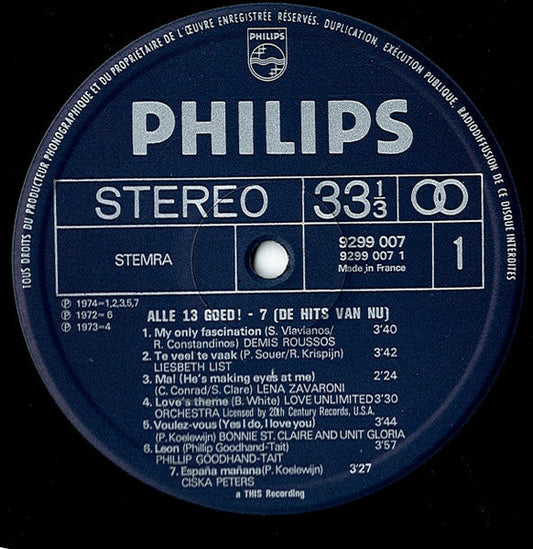 Various - Alle 13 Goed! Deel 7 (LP) Vinyl LP Vinyl Zeer Goed / Hoesje Goed "VINYLSINGLES.NL"