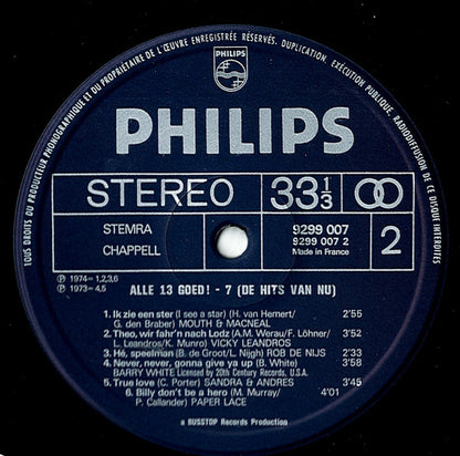 Various - Alle 13 Goed! Deel 7 (LP) 51010 Vinyl LP Goede Staat