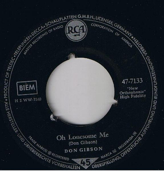 Don Gibson - Oh Lonesome Me Vinyl Singles Vinyl Goed / Hoes Generic