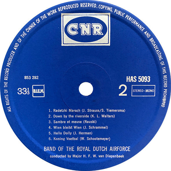 Band Of The Royal Dutch Airforce - Band Of The Royal Dutch Airforce (LP) Vinyl LP Vinyl Very Good (VG) <br> Hoes Good Plus (G+)