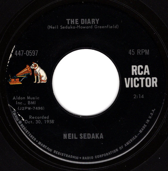 Neil Sedaka - The Diary 17662 Vinyl Singles Goede Staat