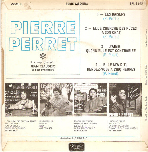 Pierre Perret - Les Baisers Vinyl Singles Vinyl Very Good (VG) <br> Hoes Good Plus (G+)