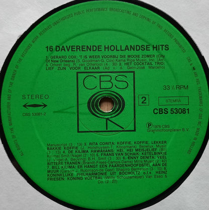 Various - 16 Daverende Hollandse Hits (LP)