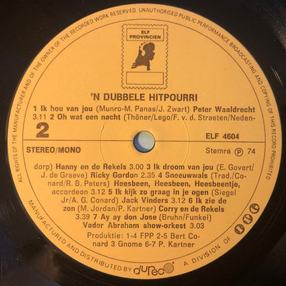 Various - Dubbele Hitpourri (LP) 49867 Vinyl LP Dubbel Goede Staat