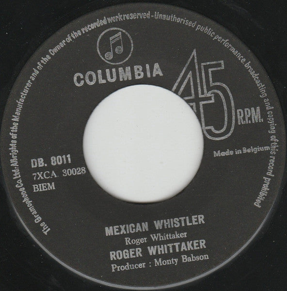 Roger Whittaker - Mexican Whistler Vinyl Singles Vinyl Very Good (VG) <br> Hoes Generic