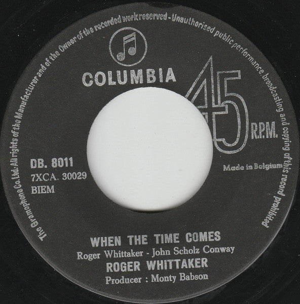 Roger Whittaker - Mexican Whistler Vinyl Singles Vinyl Very Good (VG) <br> Hoes Generic