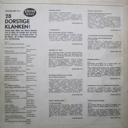 Various - Johnny Hoes Presenteert: Dorstige Klanken - 28 Vrolijke Drinkliedjes! (LP)