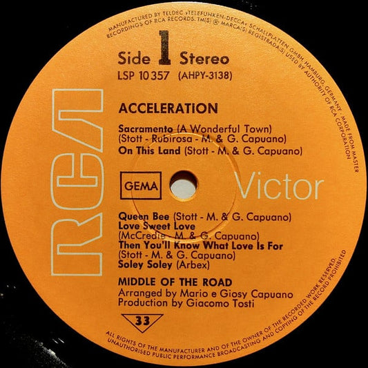 Middle Of The Road - Acceleration (LP)
