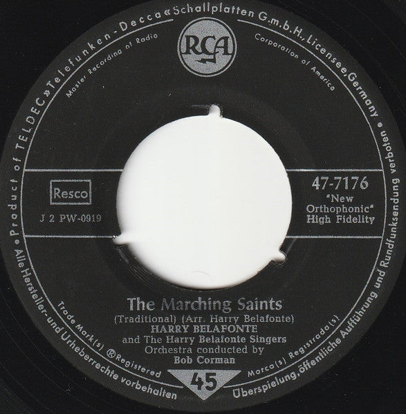 Harry Belafonte - The Marching Saints Vinyl Singles Vinyl Goed / Hoes Generic