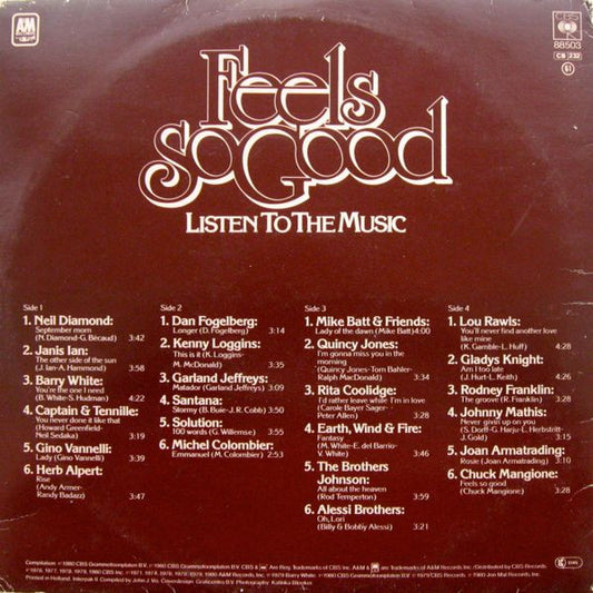 Various - Feels So Good - Listen To The Music (LP) Vinyl LP Dubbel Vinyl Zeer Goed / Hoesje Goed "VINYLSINGLES.NL"