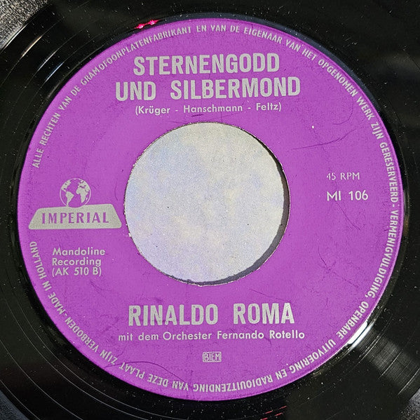Rinaldo Roma - Wenn Erst Der Abend Kommt Vinyl Singles Vinyl Very Good (VG) <br> Hoes Good Plus (G+)