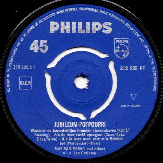 Max van Praag - Jubileum Potpourri Vinyl Singles Vinyl Zeer Goed / Hoesje Generic "VINYLSINGLES.NL"