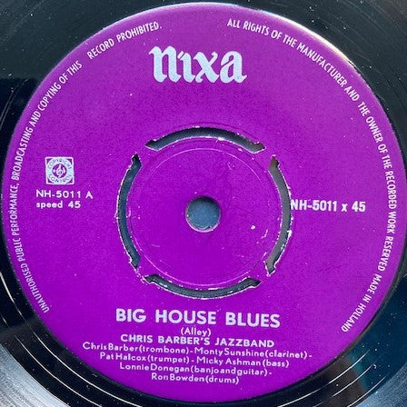 Chris Barber's Jazz Band - Big House Blues 19434 Vinyl Singles Goede Staat