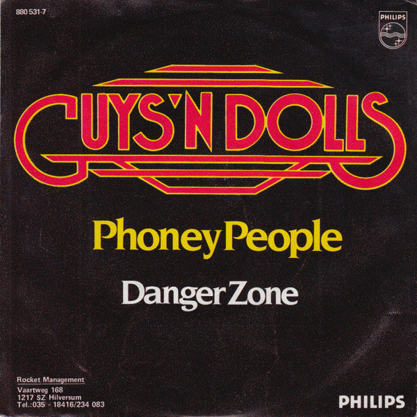 Guys 'n Dolls - Phoney People Vinyl Singles Vinyl Very Good (VG) <br> Hoes Good Plus (G+)